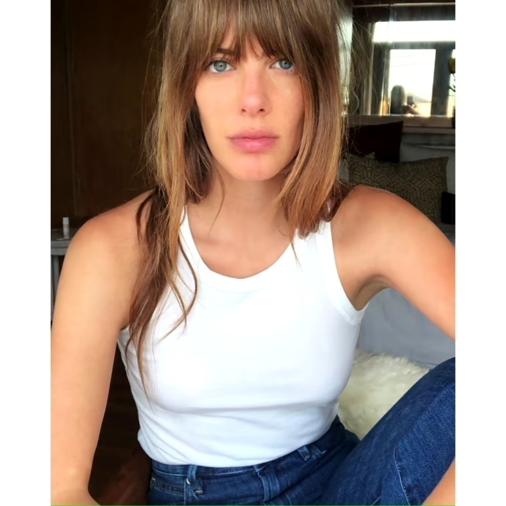 Everlane Tank Top Womens White The Organic Cotton Cutaway High Neck